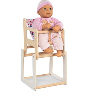 Chaise haute poupée avec table 2 en 1