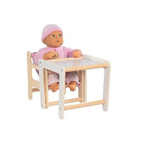 Chaise haute poupée avec table 2 en 1