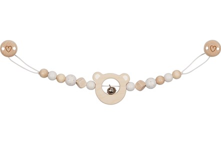 Chaîne poussette tête d'ours blanc