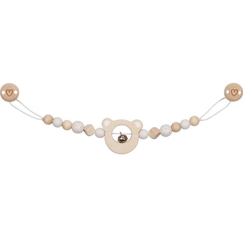 Chaîne poussette tête d'ours blanc