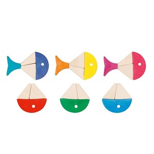 Jeu de construction poissons colorés