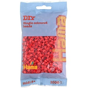 Sachet 1000 perles plastique midi rouge