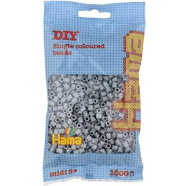 Sachet 1000 perles plastique midi gris
