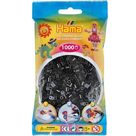 Sachet 1000 perles plastique midi noir