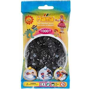 Sachet 1000 perles plastique midi noir