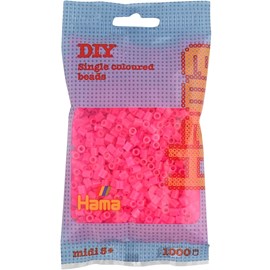 Sachet 1000 perles plastique midi fuschi