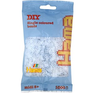 Sachet 1000 perles plastique midi transp