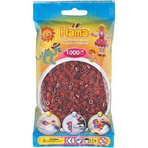 Sachet 1000 perles plastique midi rouge