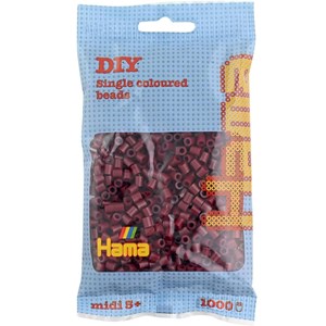 Sachet 1000 perles plastique midi rouge