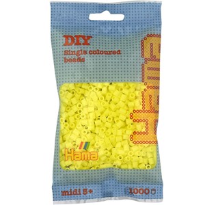 Sachet 1000 perles plastique midi jaune