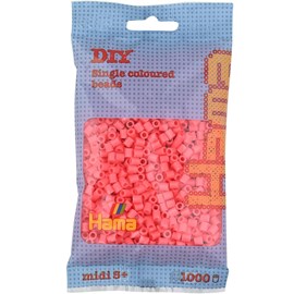 Sachet 1000 perles plastique midi rouge