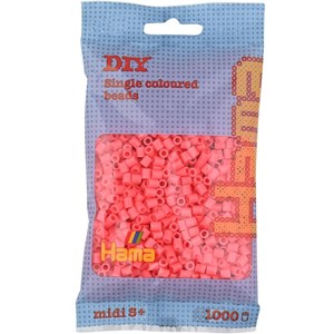 Sachet 1000 perles plastique midi rouge