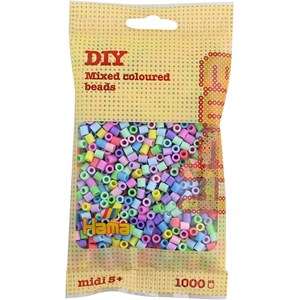 Sachet 1000 perles plastique midi pastel