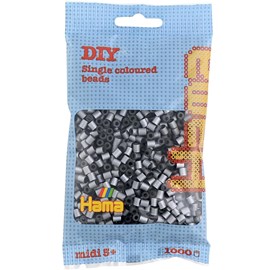 Sachet 1000 perles plastique midi argent