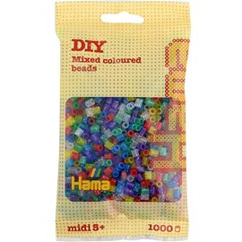 Sachet 1000 perles plastique midi paille