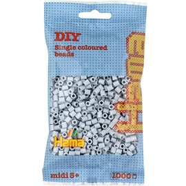 Sachet 1000 perles plastique midi gris c