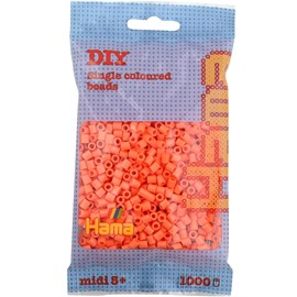 Sachet 1000 perles plastique midi abrico