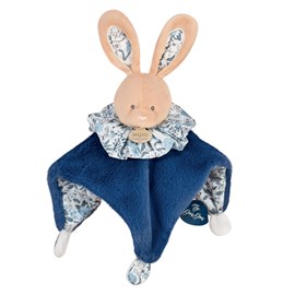 Doudou boule lapin bleu