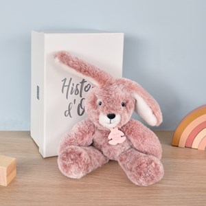 Peluche lapin rose sweety mousse 25 cm