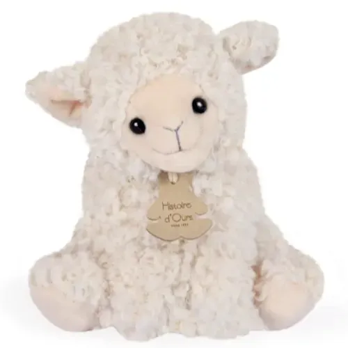 Histoire d'Ours - Peluche agneau beige 20 cm