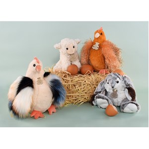 Peluche poule poulette rousse 20 cm