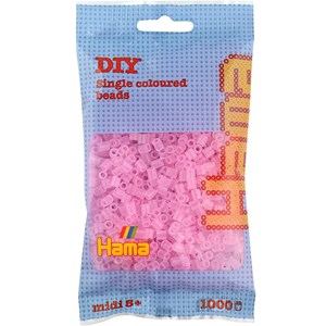 Sachet 1000 perles plastique midi rose t