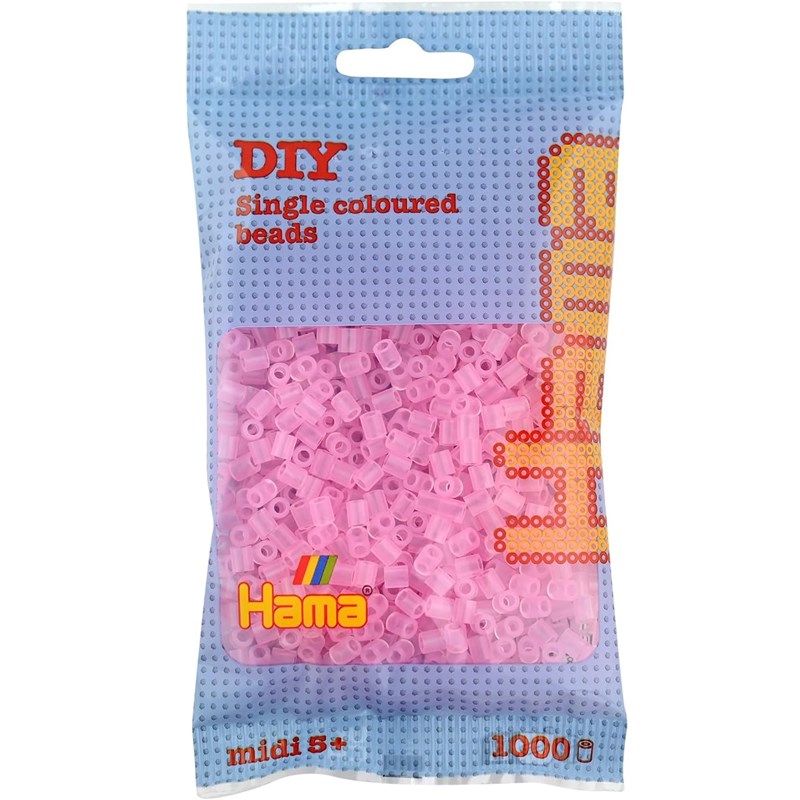 Sachet 1000 perles plastique midi rose t