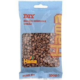 Sachet 1000 perles plastique midi marron
