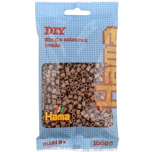 Sachet 1000 perles plastique midi marron