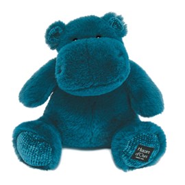 Peluche hippo hip chic bleu 25 cm