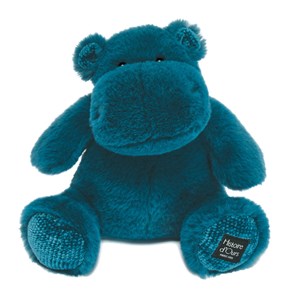 Peluche hippo hip chic bleu 25 cm