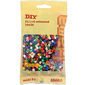 Sachet 1000 perles plastique midi base m