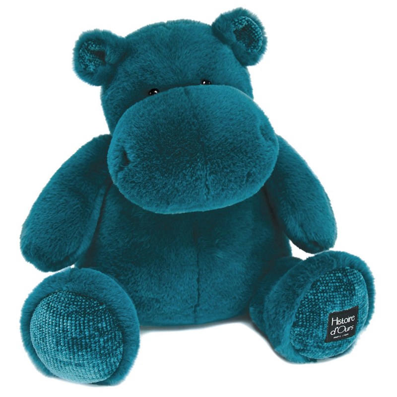 Peluche hippo hip chic bleu 40 cm