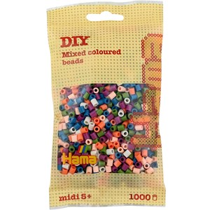 Sachet 1000 perles plastique midi mix 58