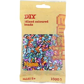 Sachet 1000 perles plastique midi mix bi