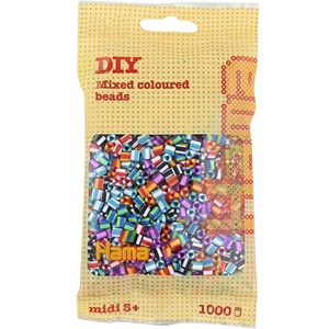 Sachet 1000 perles plastique midi mix bi
