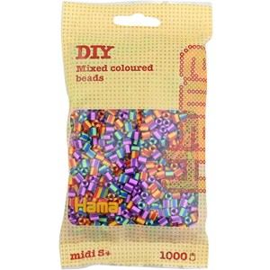 Sachet 1000 perles plastique midi mix bi