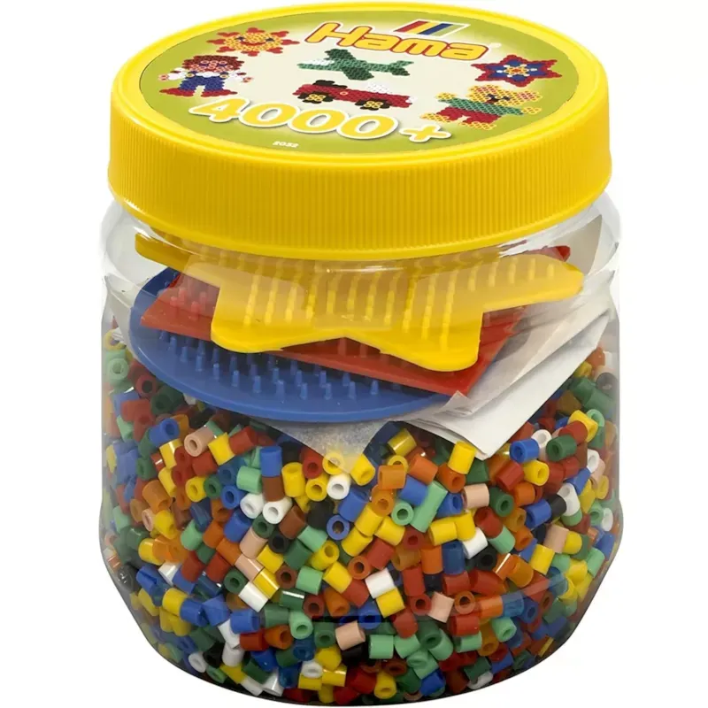 Pot jaune 4000 perles plastique midi
