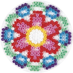 Plaque grande ronde perles plastique mid