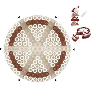 Plaque grande ronde perles plastique mid