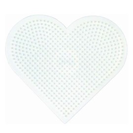 Plaque grand cœur perles plastique midi