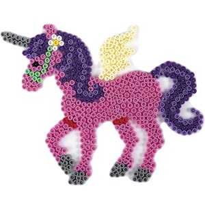 Plaque licorne perles plastique midi