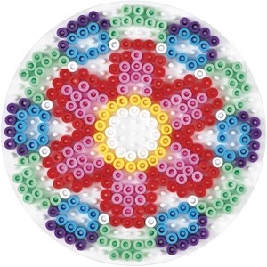 Plaque petite ronde perles plastique mid