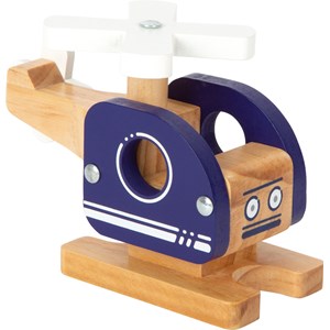 Hélicoptère en bois bleu