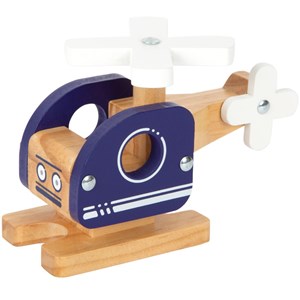 Hélicoptère en bois bleu