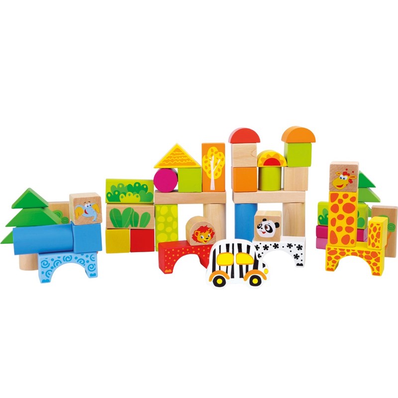 Blocs de construction en bois zoo