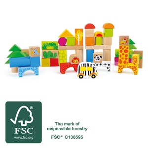 Blocs de construction en bois zoo