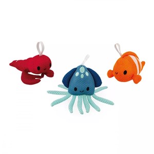 3 éponges de bain animaux marins