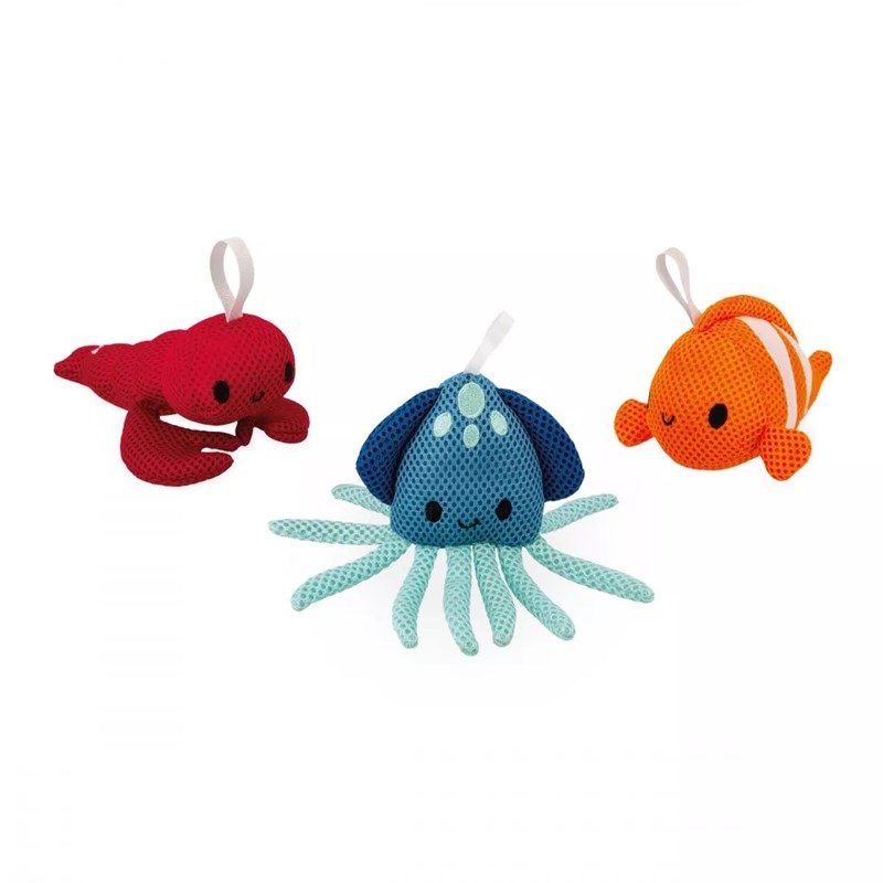 3 éponges de bain animaux marins