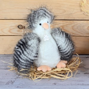 Peluche poule poulette blanche 20 cm